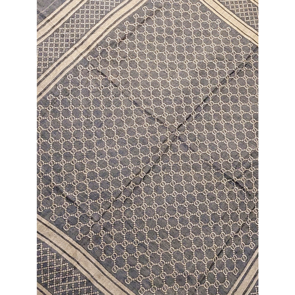 Gucci Brown & Beige GG Logo Print Wrap Shawl Scarf Pre-owned - Picture 9 of 16